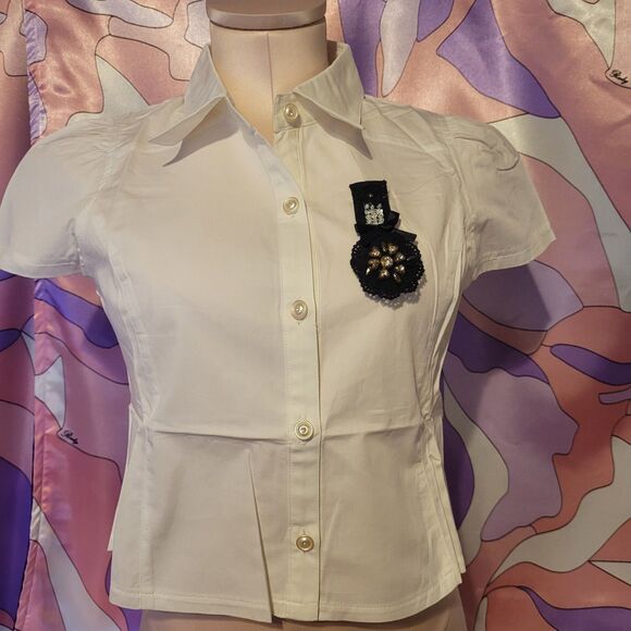 As Is Defect Golds Infinity Size Small Crop Top Blouse Japan Harajuku Gyaru Y2K - Picture 11 of 16